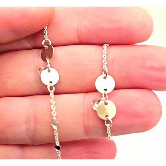 Dainty Butterfly Pendant Multi-color Rainbow CZ Adjustable Silver Chain Sparkly - Picture 9 of 9